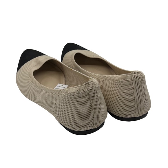 Torrid Women Beige Black Knit Pointed Toe Stretch Ballet Flats Shoes Size 13W - Picture 4 of 7